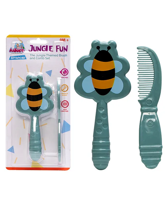 Jungle Fun! The Jungle Themed Baby Brush & Comb set - Beige