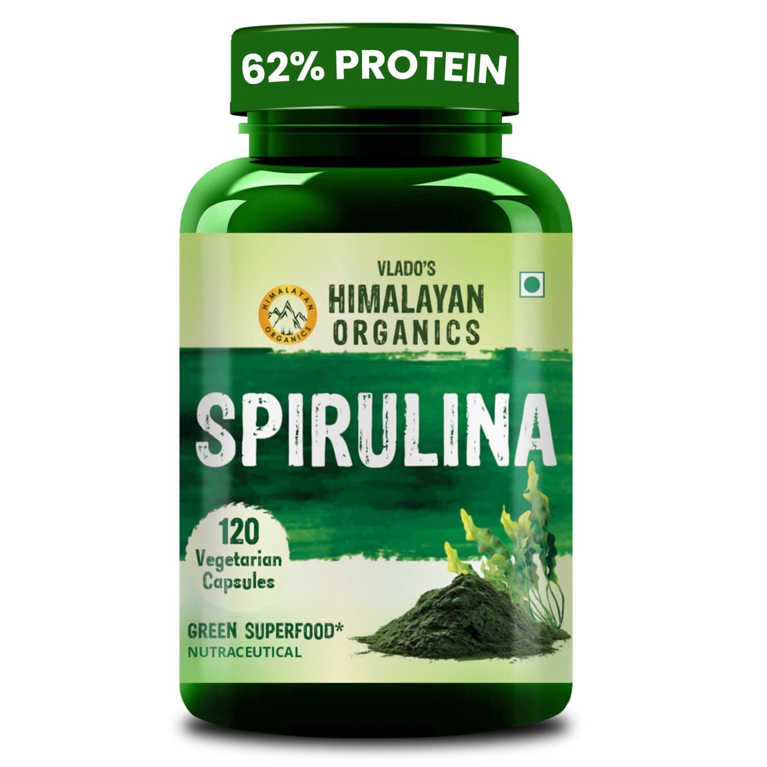 Vlado's Himalayan Organics Spirulina 2000mg Per Serving - 120 Veg Capsules