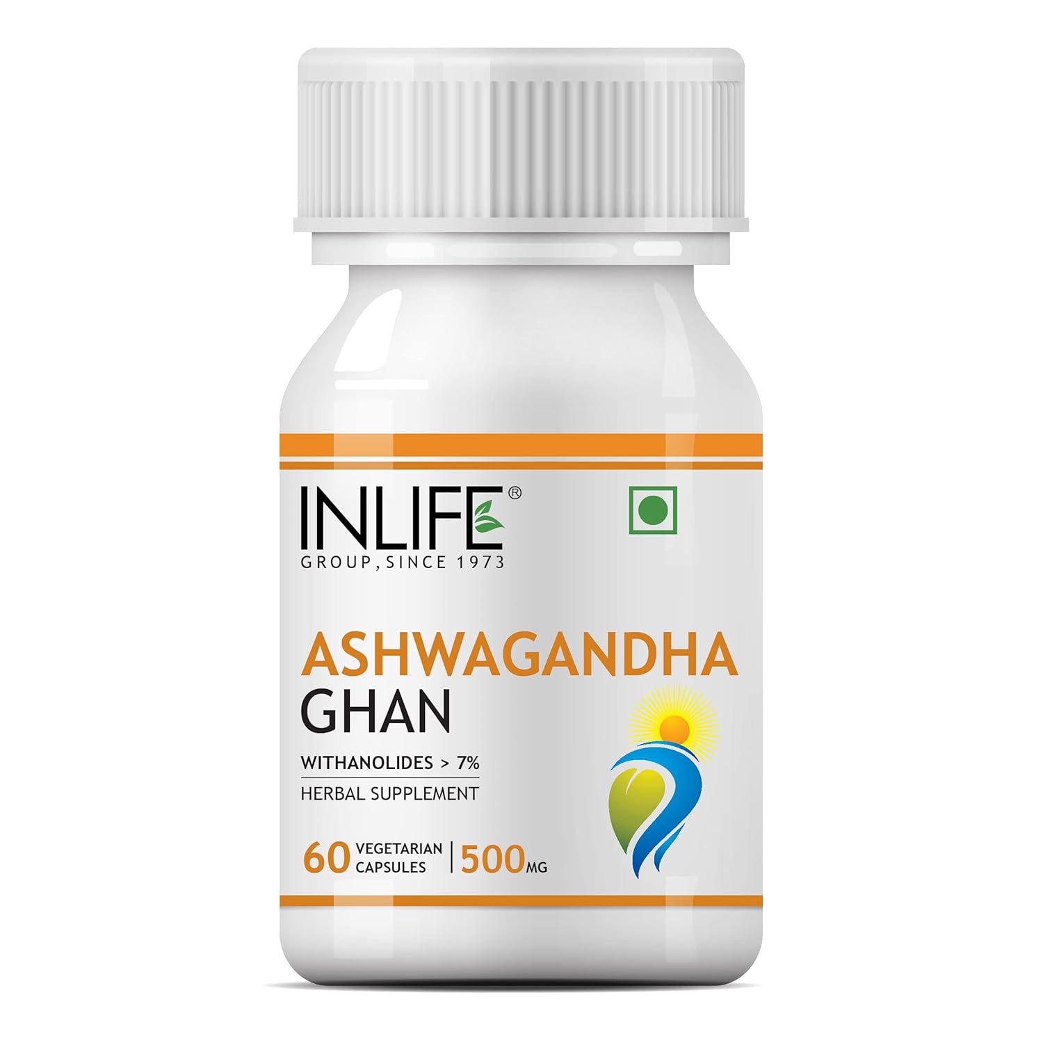 INLIFE Ashwagandha Extract (Withania Somnifera) Supplement | Immunity and General Wellness, 500mg - 60 Vegetarian Capsules (Pack of 1, 60)