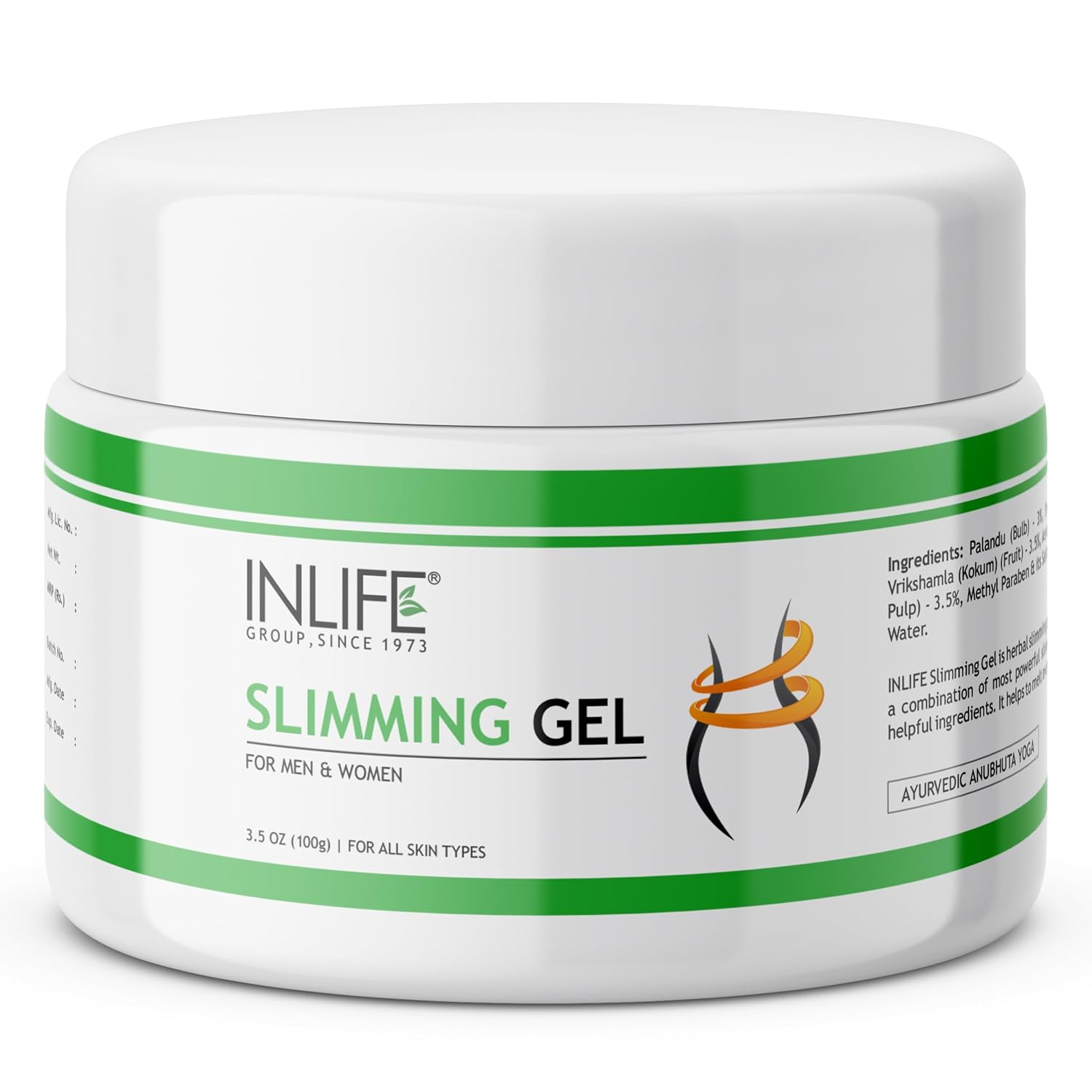INLIFE Slimming Gel | Ayurvedic Herbal Product for Men Women | Garcinia Cambogia, Aloe Vera, Jatiphala, Guggulu - 100g