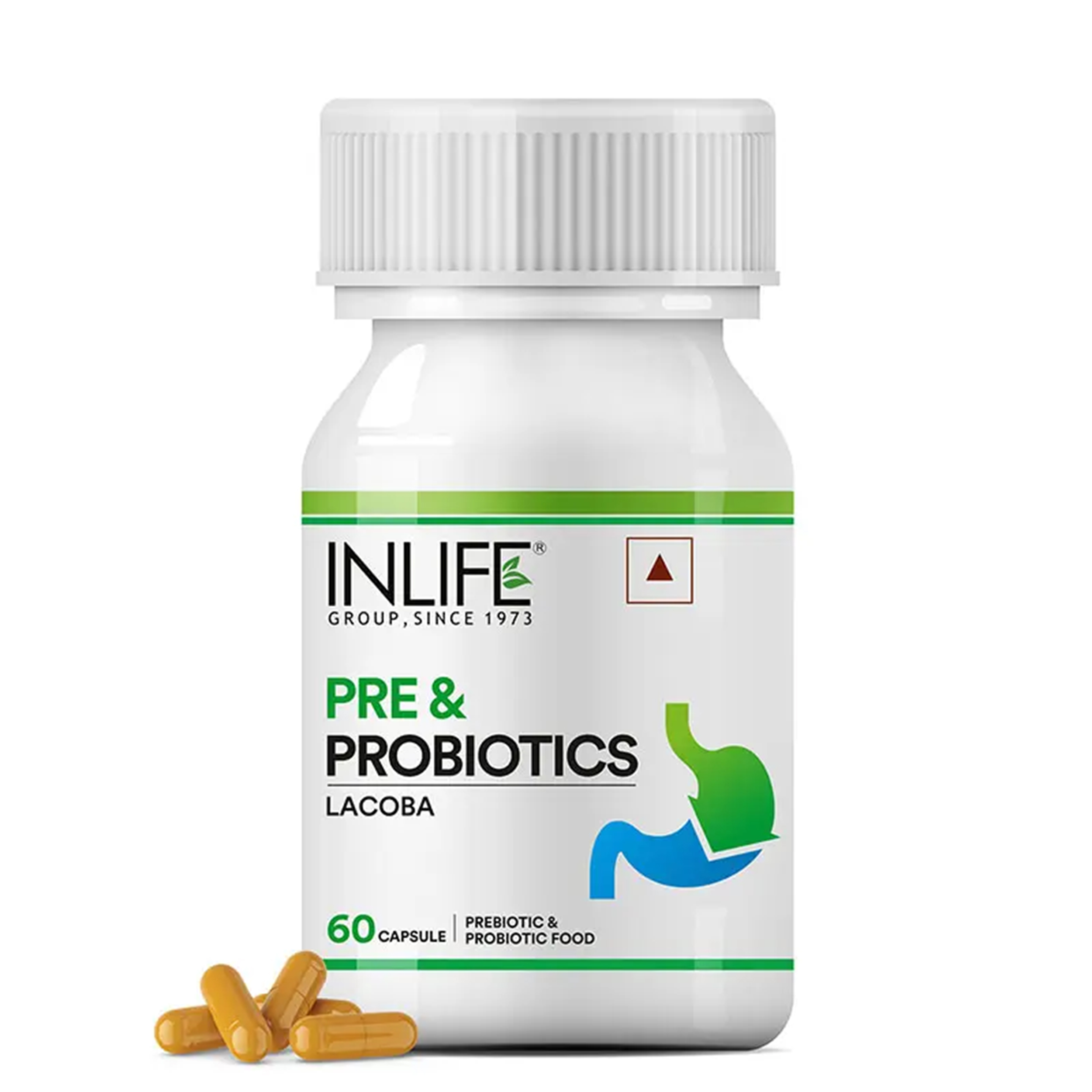 INLIFE Prebiotic and Probiotic Supplement for Gut Health | Lactobacillus Bacteria for Digestive Health Immunity Booster | Probiotics for Women Men - 60 Capsules (Pack of 1, 60)